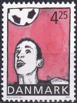 AFA 1342x DANMARK POSTFRISK, blå plet foroven i venstre margin.