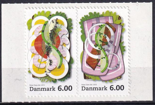 AFA 1701a-02a Parstykke fra frimærkehæfte STEMPLET DANMARK