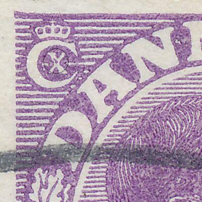 AFA 159å Danmark Postfrisk, Farveplet i venstre Cx. Nummer 75 i arket.