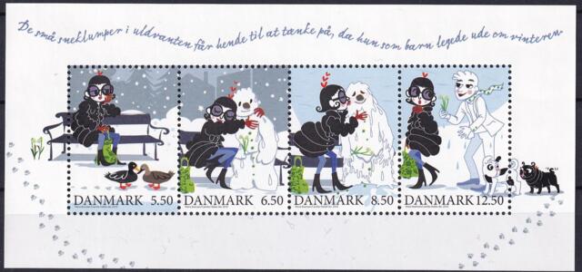 AFA 1640x POSTFRISK DANMARK, MINIARK MED BLÅ PLETTER UNDER HALSTØRKLÆDET I 12,50 KR'NEN.