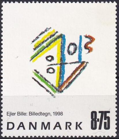 AFA 1189x DANMARK POSTFRISK, CYAN MARKEPLET I HØJRE SIDE NR. 18 I ARKET.