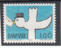 AFA 813x, variant, sort plet i nedre margin under 9, nr. 14 i arket,  DANMARK POSTFRISK