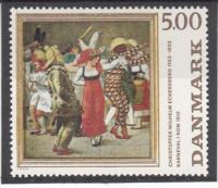 AFA 816x DANMARK POSTFRISK, sortbrun streg i toppen af halekins hat.