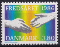 AFA 857x VARIANT, Blå streg i S i Fredsåret DANMARK POSTFRISK